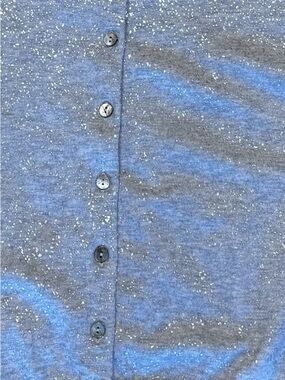 Pure Collection Cotton Crewneck Cardigan Sweater w/Metallic Flecks | M | NWOT